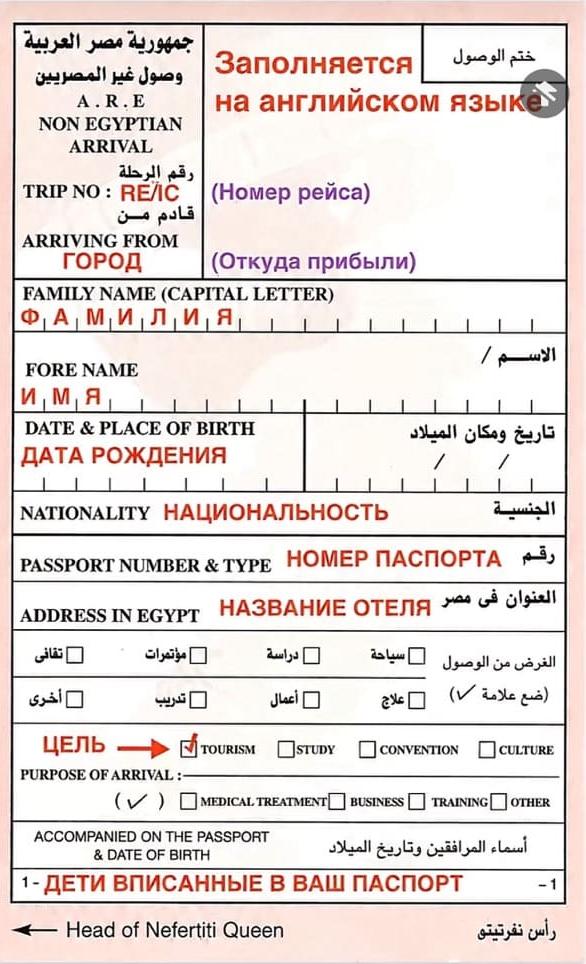 Как заполнить миграционную карточку