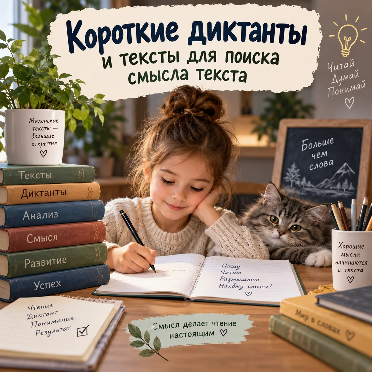 Короткие диктанты и тексты для поиска смысла текста